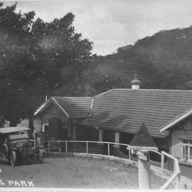 The Rest accommodation house at Audley, with high- sided automobile out front, ca. 1920s