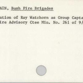 Group Captain, Bush Fire Brigades
